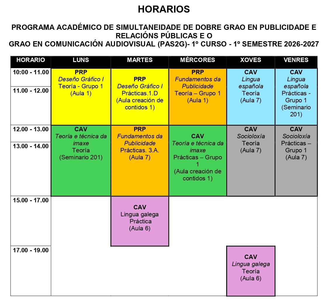 Imagen del horario